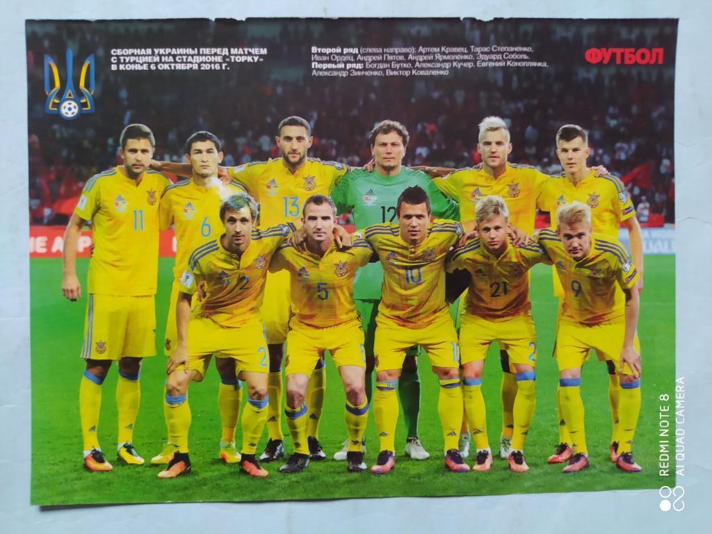 Постер из журнала Футбол Украина футбольная сборная Украины 2016 год