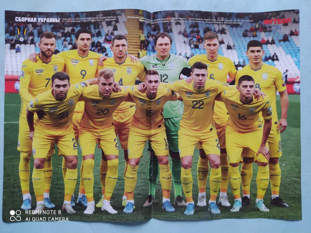 Постер из журнала Футбол Украина футбольная сборная Украины 2019 г.