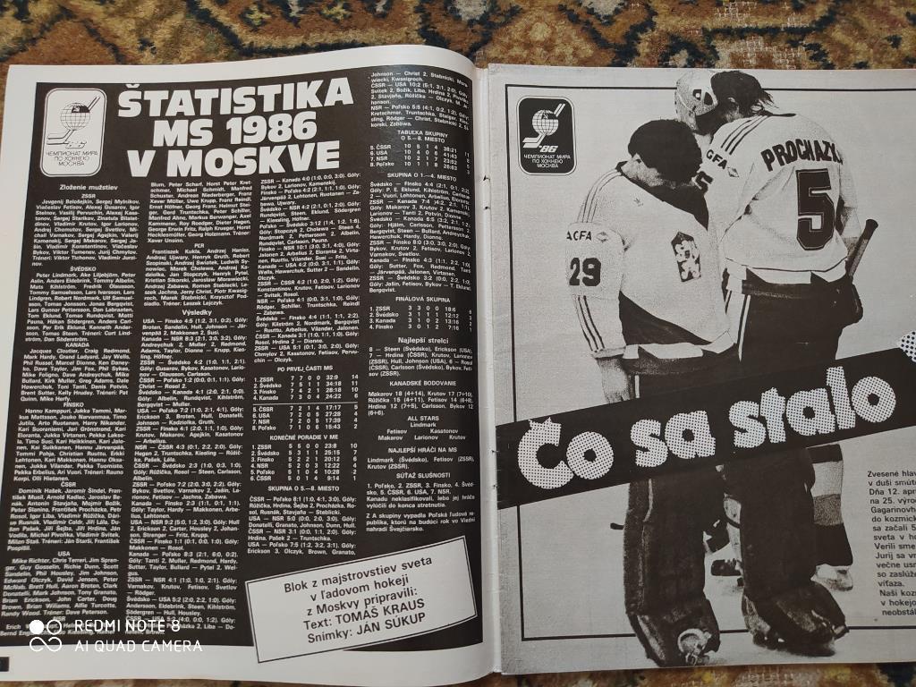 Старт Чехословакия № 21 - 1986 г. спецвыпуск Чемпионат мира по хоккею в Москве 1