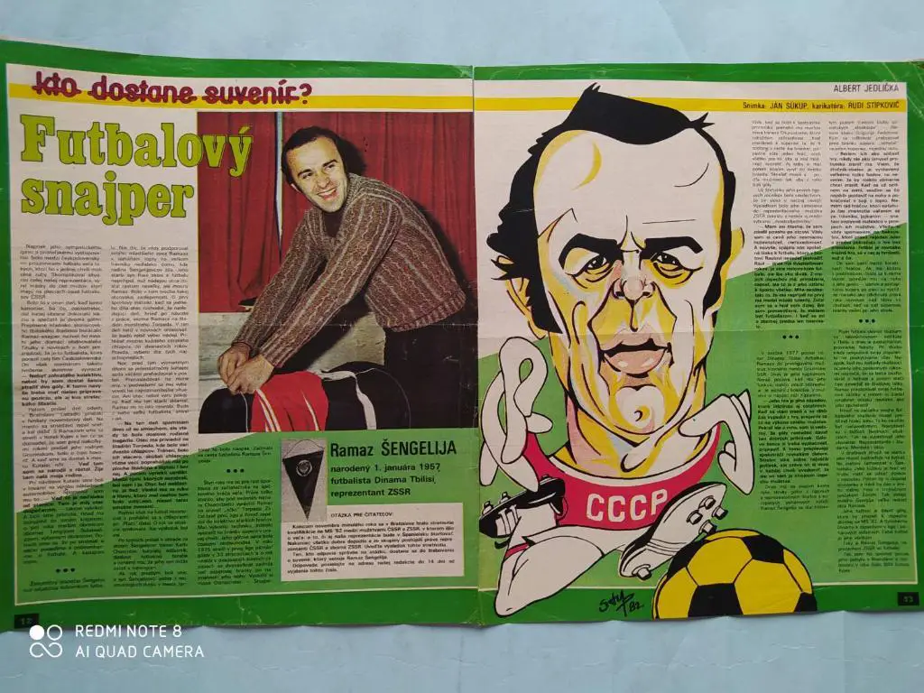 Футбольные звезды из журналов Старт и Стадион Чехия - Рамаз Шенгелия