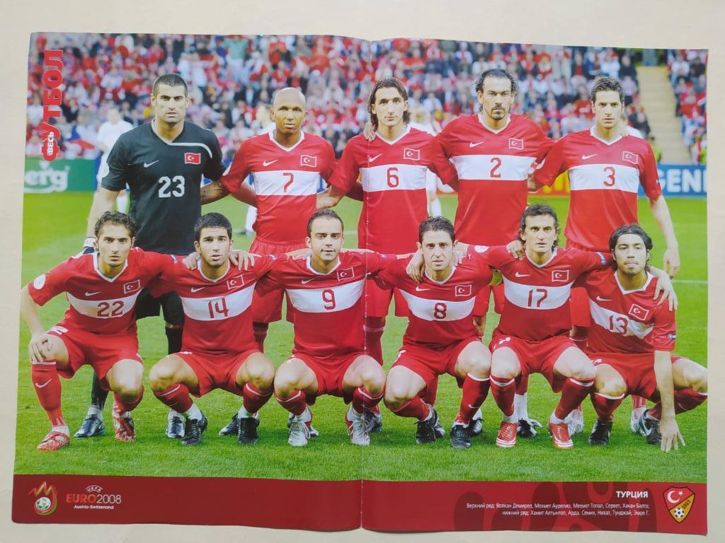 Из журнала Весь Футбол футбольная сборная Турция,Португалия 2008 г. разворот