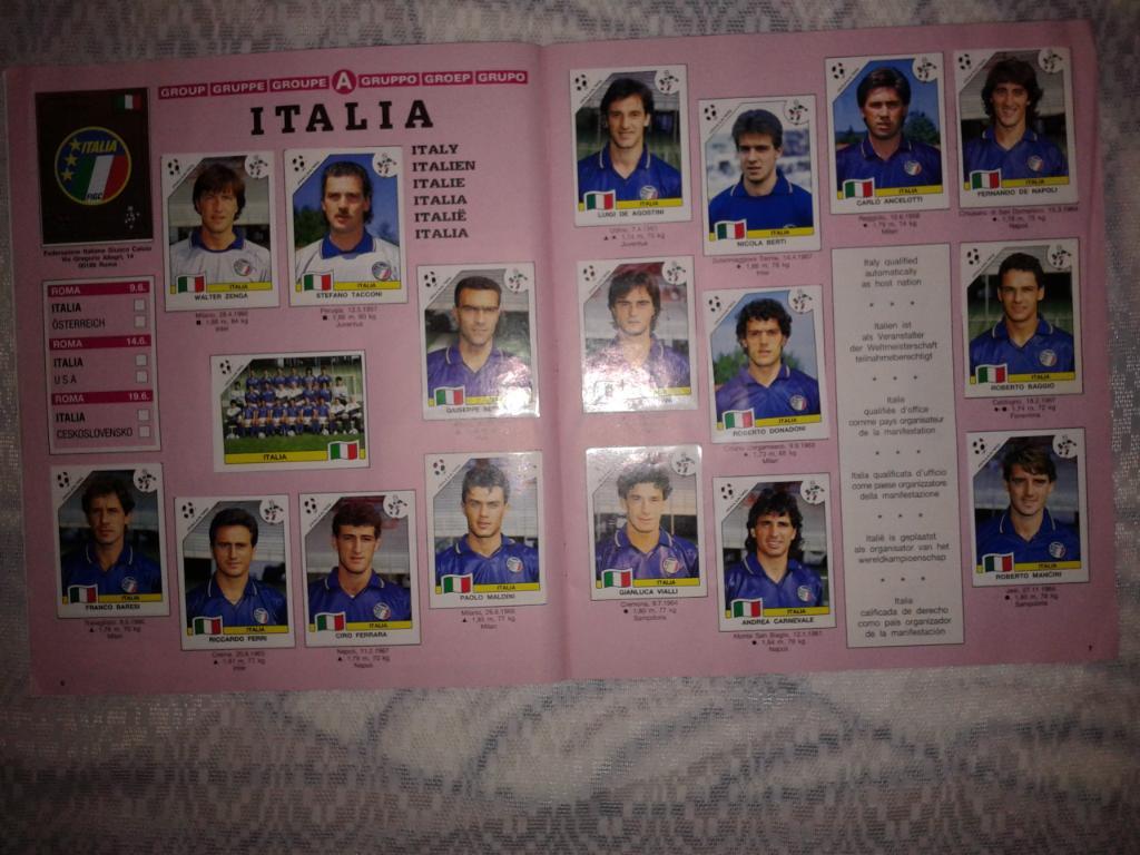 Альбом с наклейками итальянской фирмы PANINI посвящен Чемпионату мира 1990 год 2