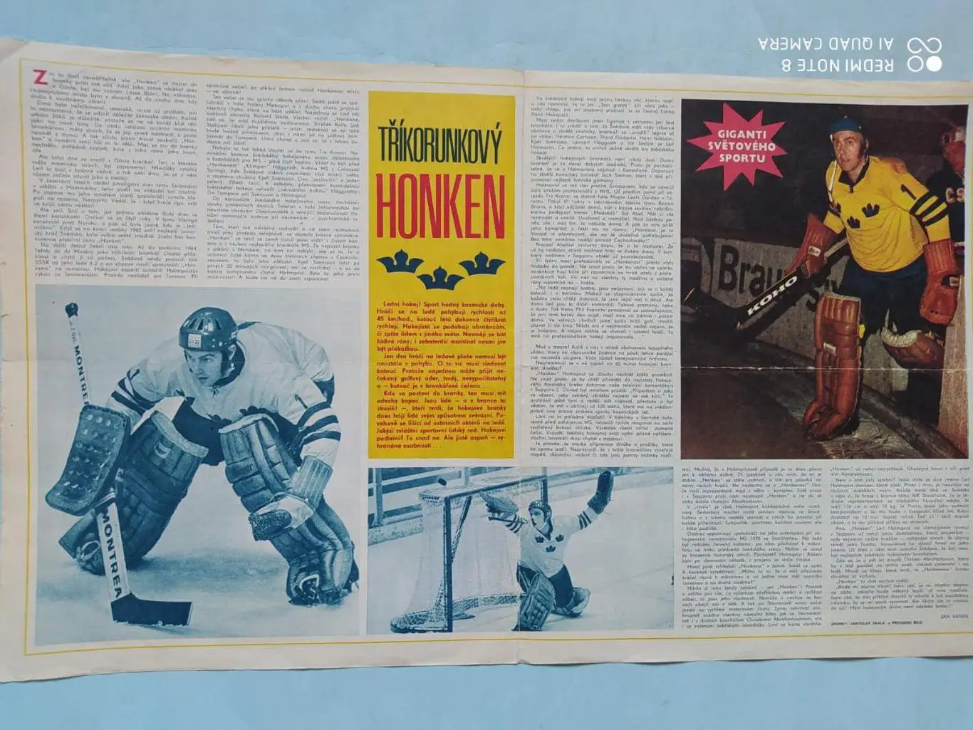 Хоккейные звезды из журнала Стадион Чехия - Лейф Хольмквист Швеция