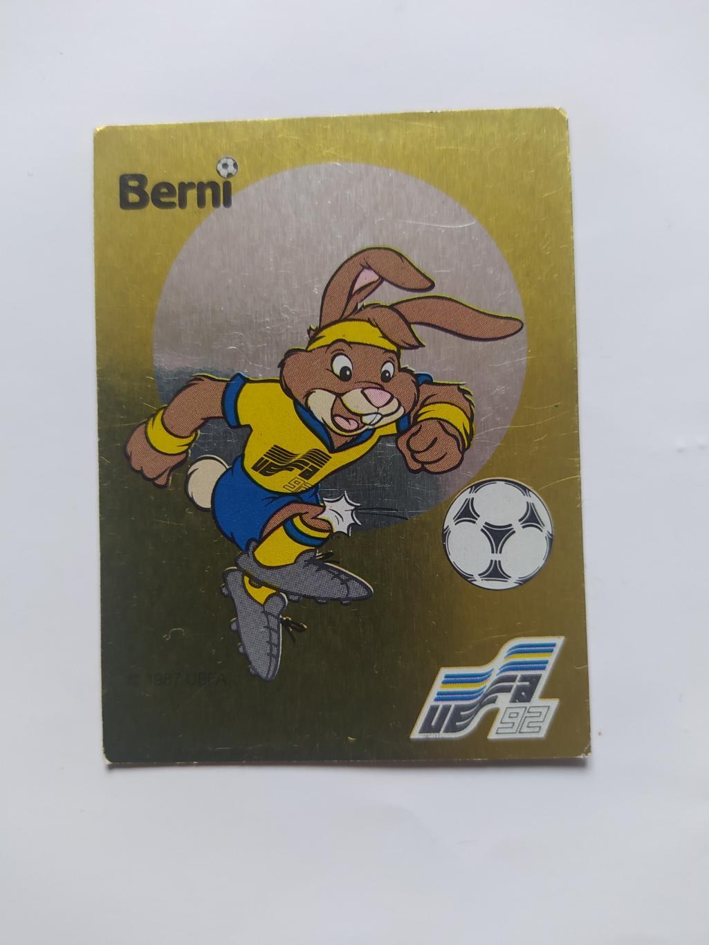 Наклейка ЧЕ - 1992 год PANINI - BERNI Official Mascot № 2