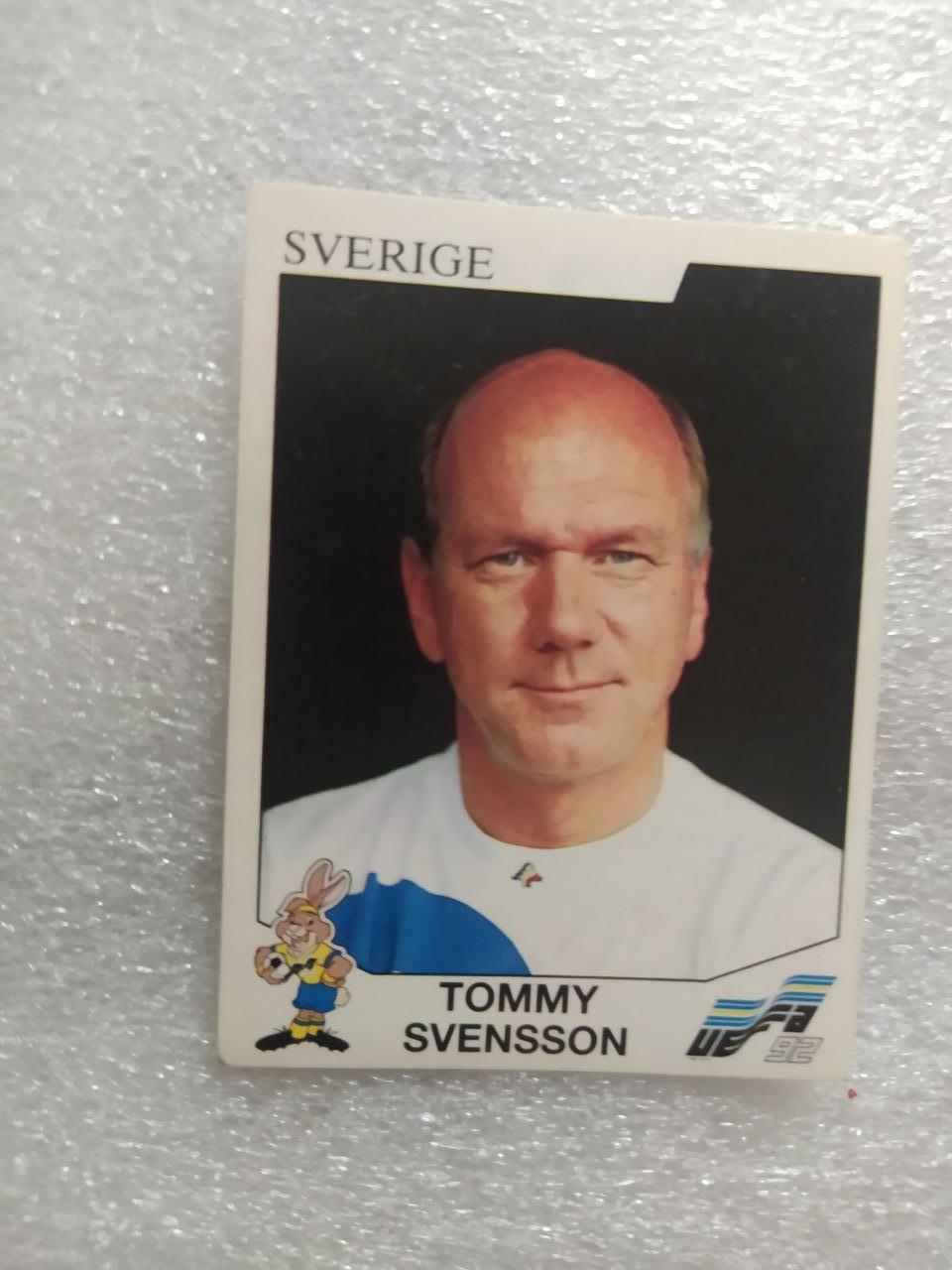 Наклейка ЧЕ - 1992 год PANINI - Tommy Svensson Sweden № 18