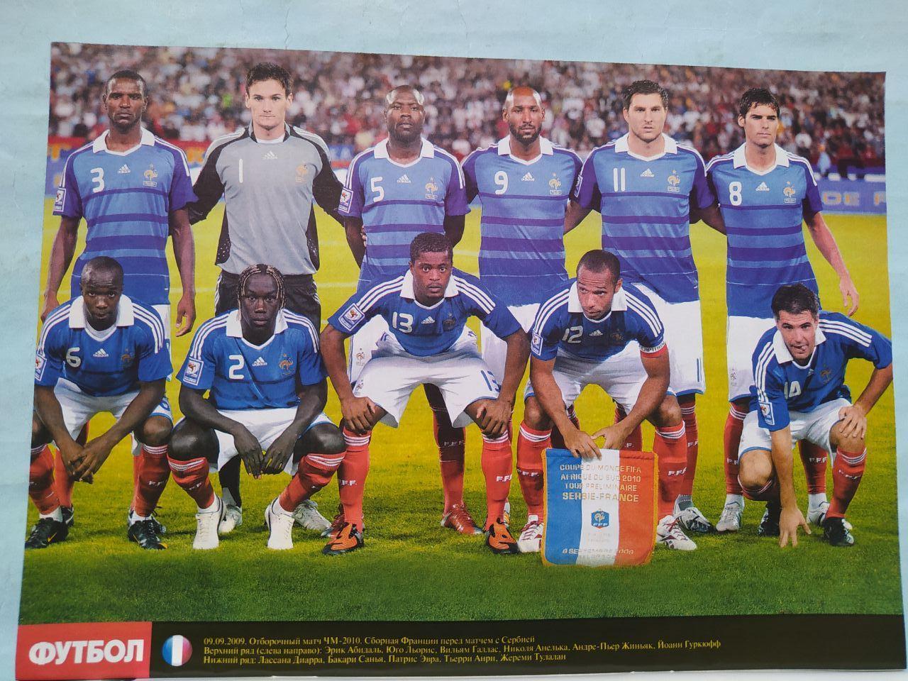 Постер из журнала Футбол Украина участник чм по футболу 2010 - Франция