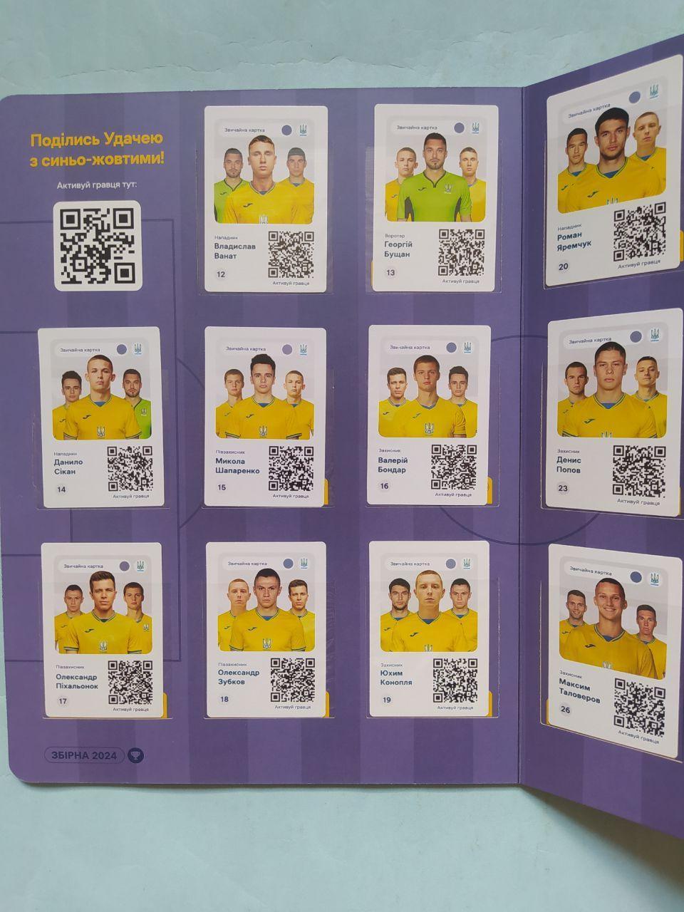 Альбом с карточками 28 штук игроки сборной Украины по футболу одним лотом 2