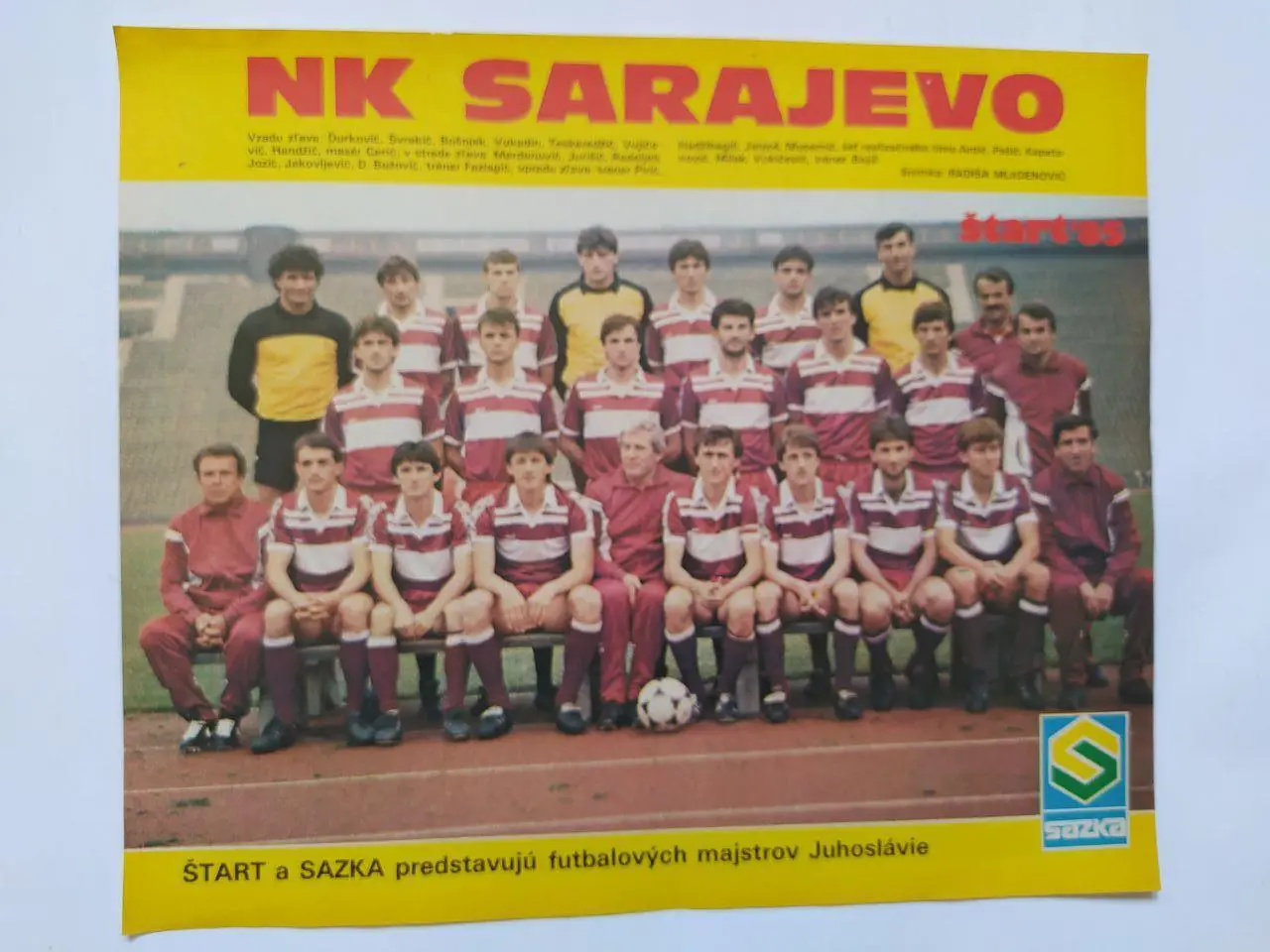 Из журнала Старт Чехословакия футбольный клуб Сараево Югославия 1985