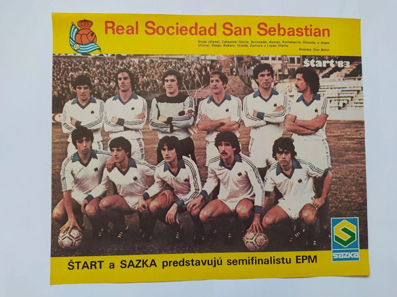 Из журнала Старт Чехословакия футбольный клуб Реал Сосьедад Испания 1983 год
