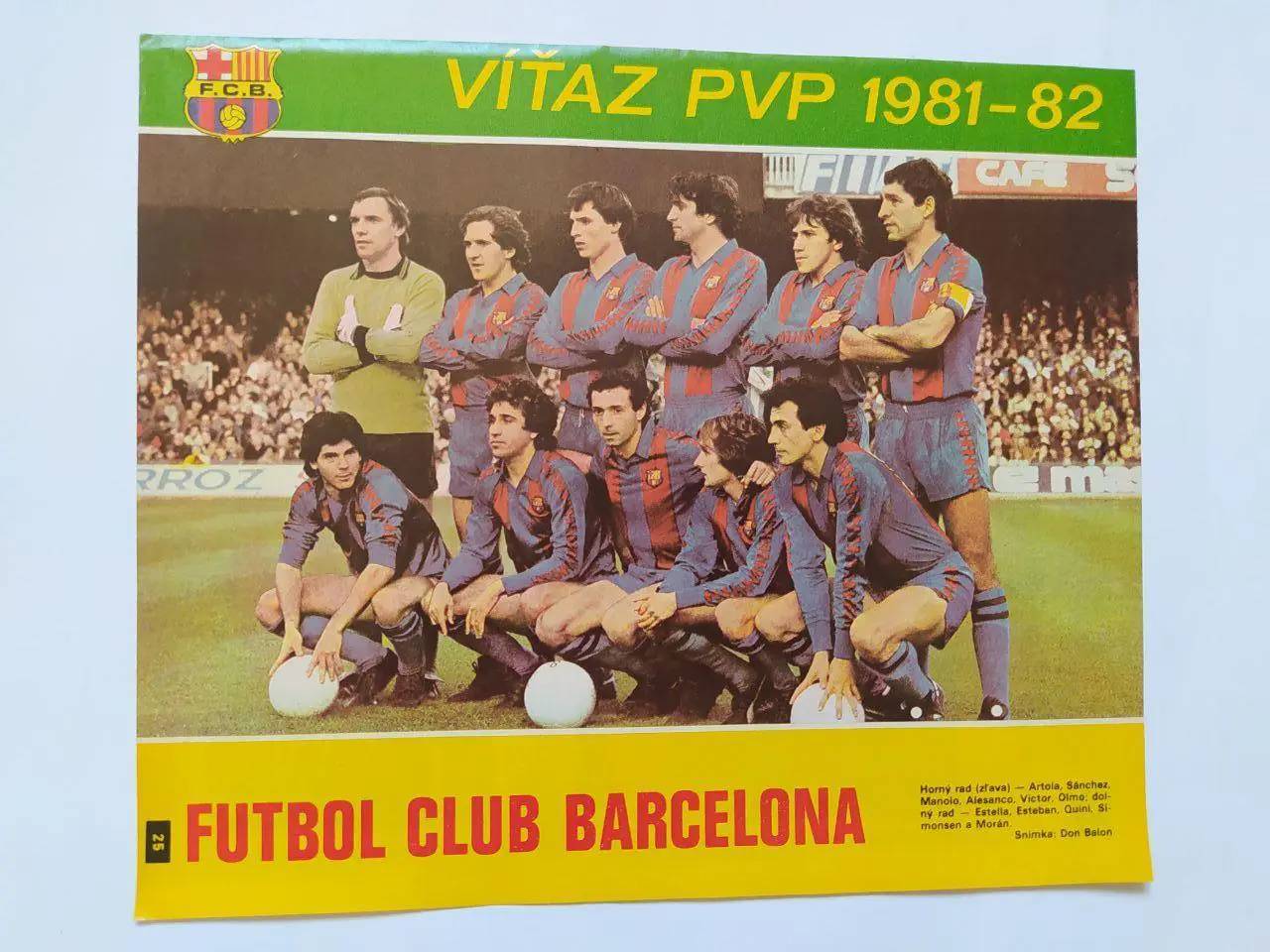 Из журнала Старт Чехословакия футбольный клуб Барселона Испания 1982 год