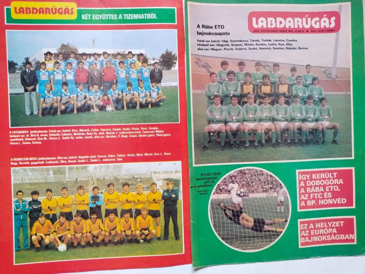 Из журнала LABDARUGAS футбольные команды Венгрии 1