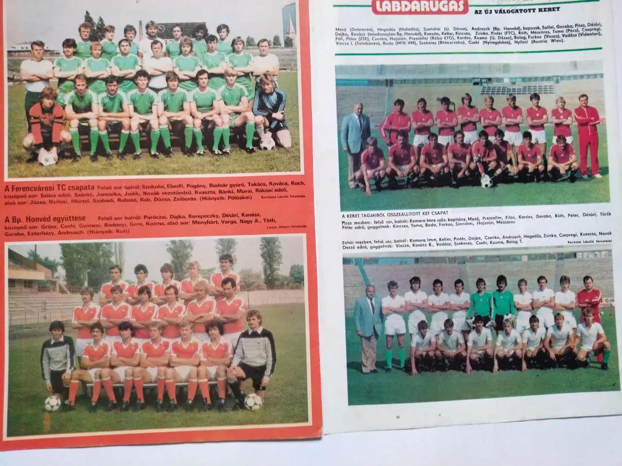 Из журнала LABDARUGAS футбольные команды Венгрии 2