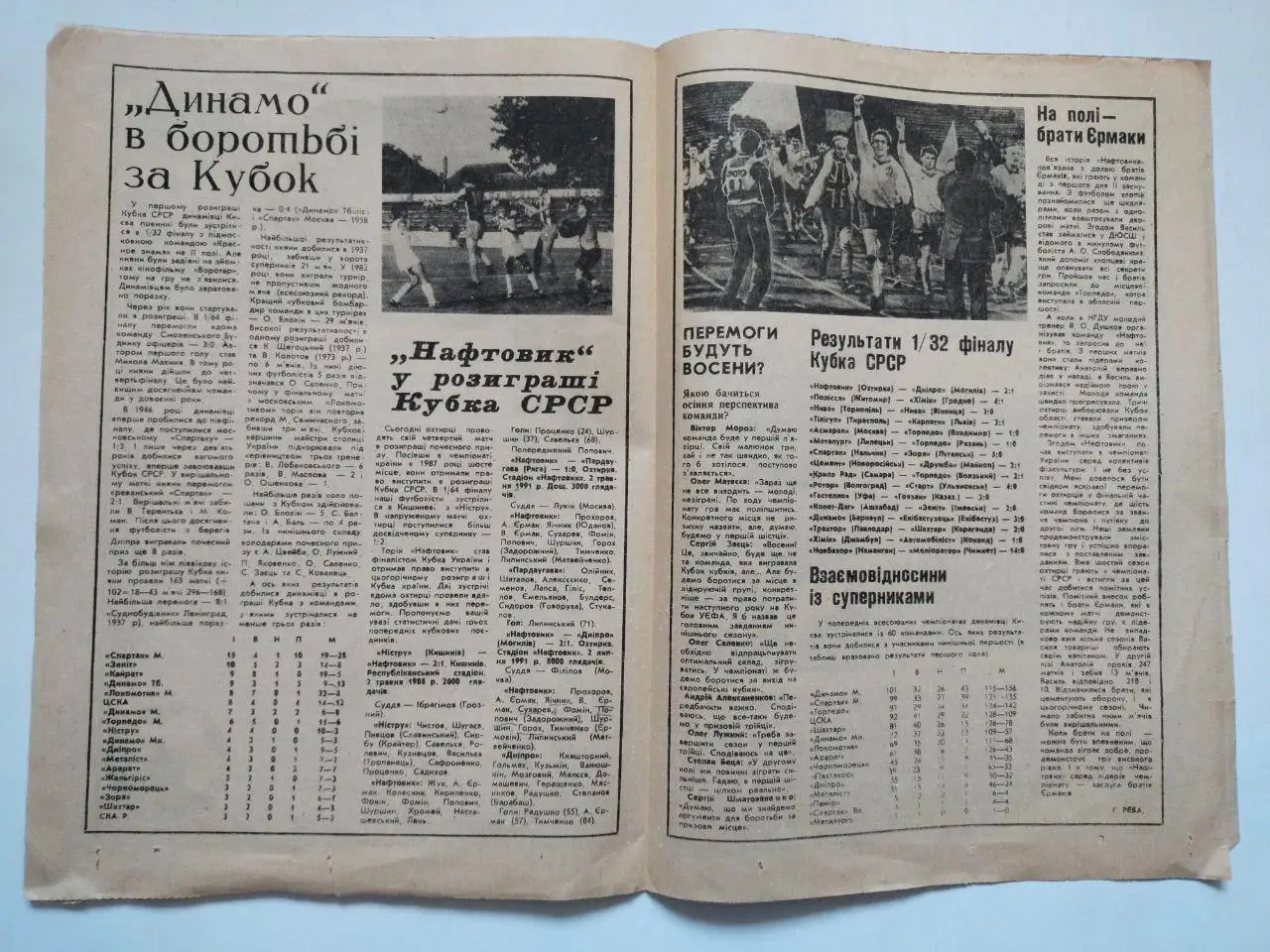 Кубок СССР по футболу 1/16 финала Нефтяник Ахтырка - Динамо Киев 4.09.1991 г. 4