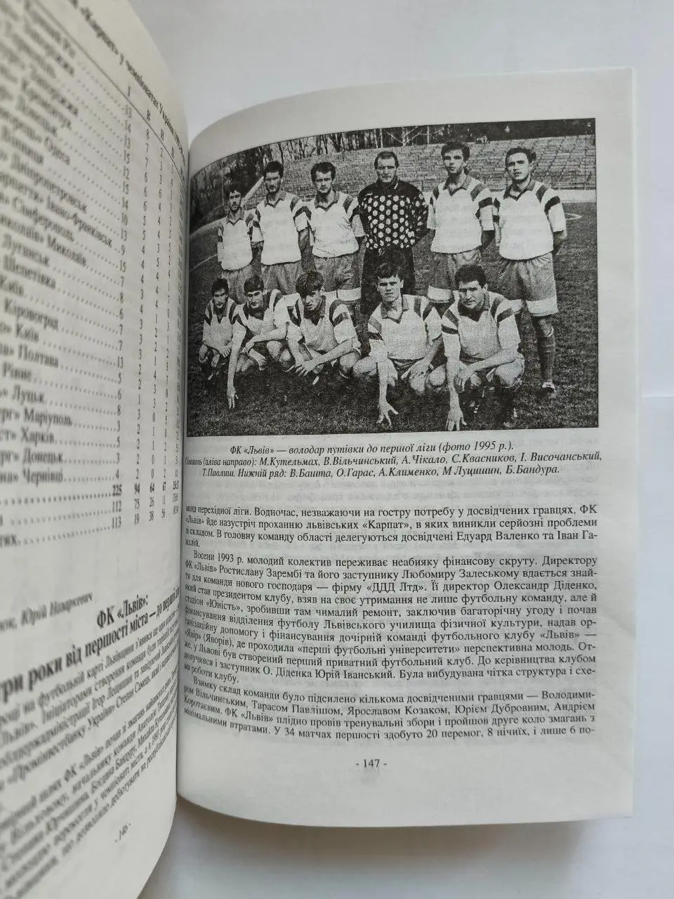 Юрій Михалюк,Роман Мелех, Юрій Назаркевіч Історія Львівського футболу 1999 р. 6