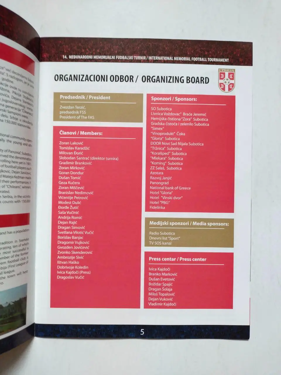 14 International Memorial Football Tournament U - 19 турнир в Сербии 2007 г. 1