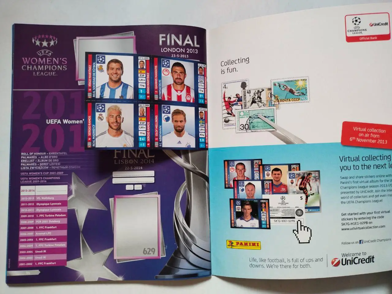 Официальный альбом для наклеек фирмы PANINI Лига чемпионов 2013-14 г 6