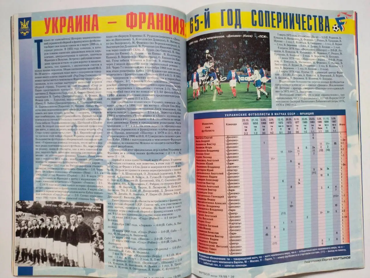 Журнал интер ФУТБОЛ № 19 - 20 / 1999 5