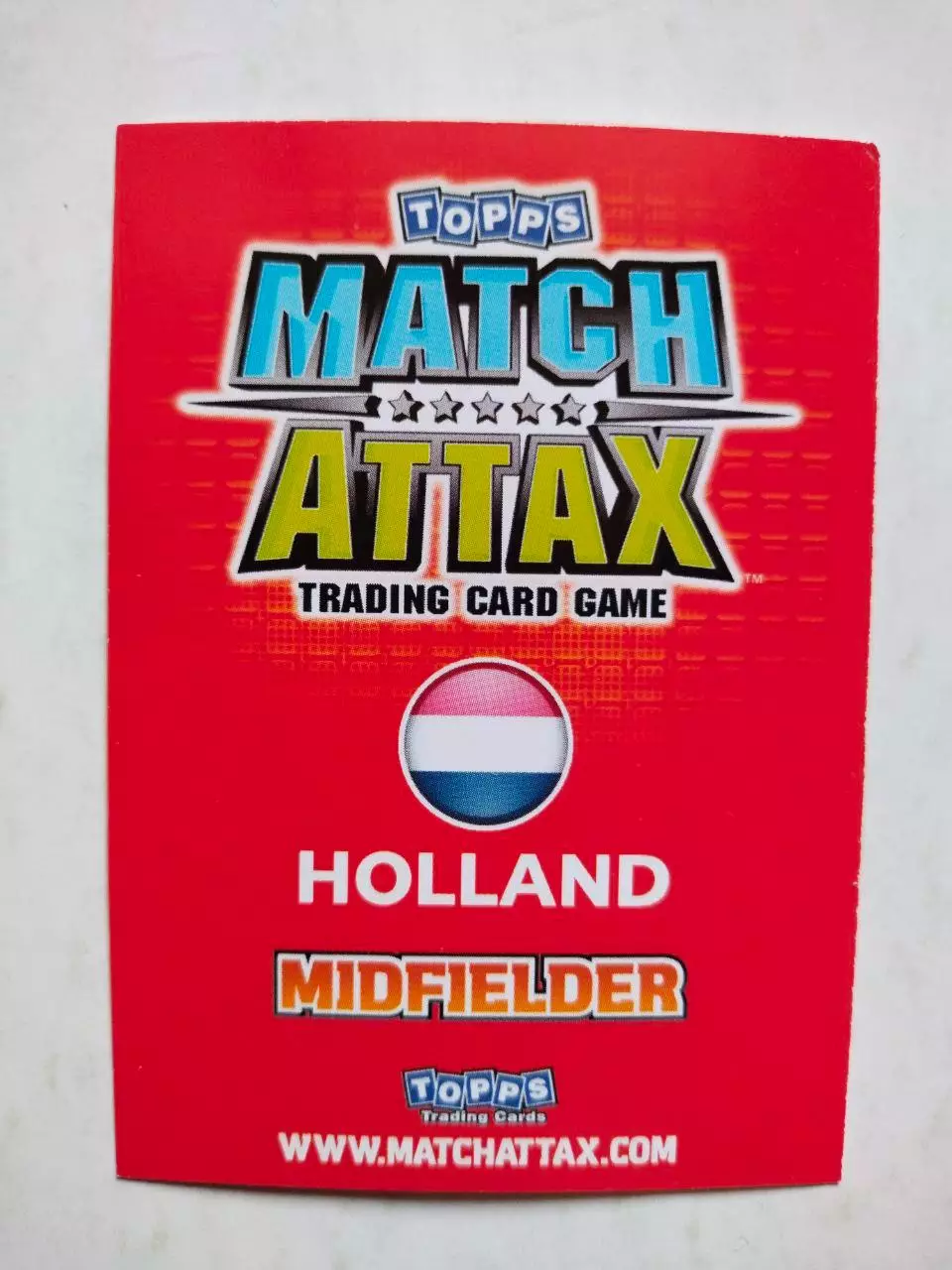 Карточка Topps Match Attax World Cup 2010 - Holland Rafael van der Vaart 123 1