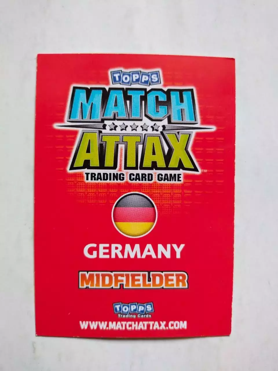 Карточка Topps Match Attax World Cup 2010 - Germany Mesut Ozil 98 1
