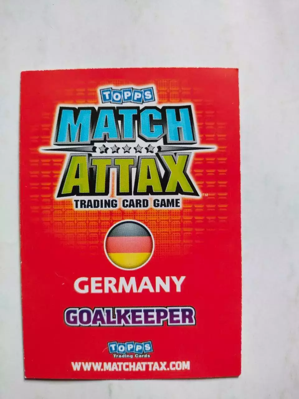 Карточка Topps Match Attax World Cup 2010 - Germany Rene Adler 92 1