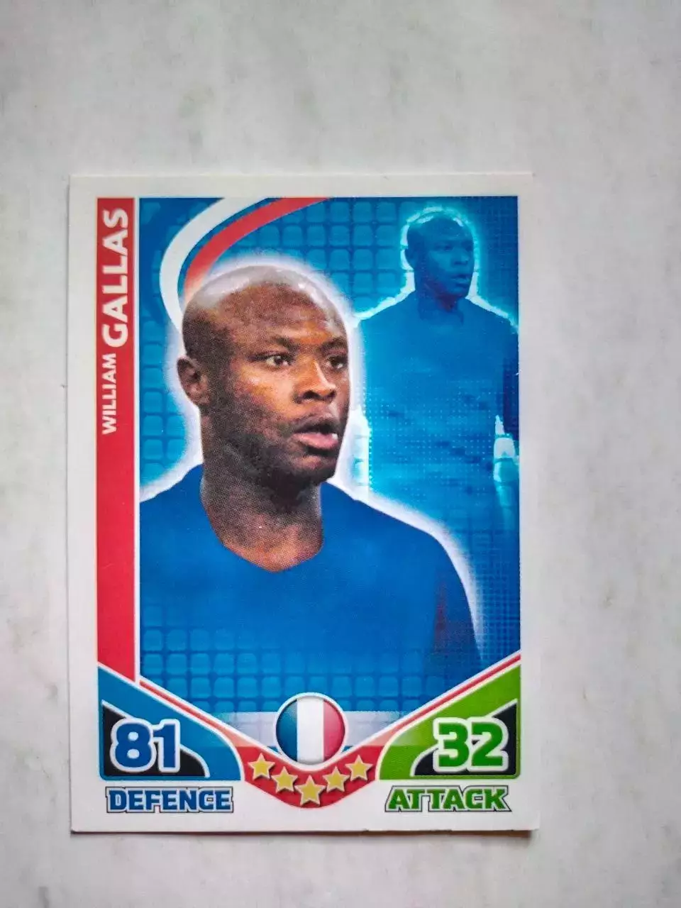 Карточка Topps Match Attax World Cup 2010 - France William Gallas 84