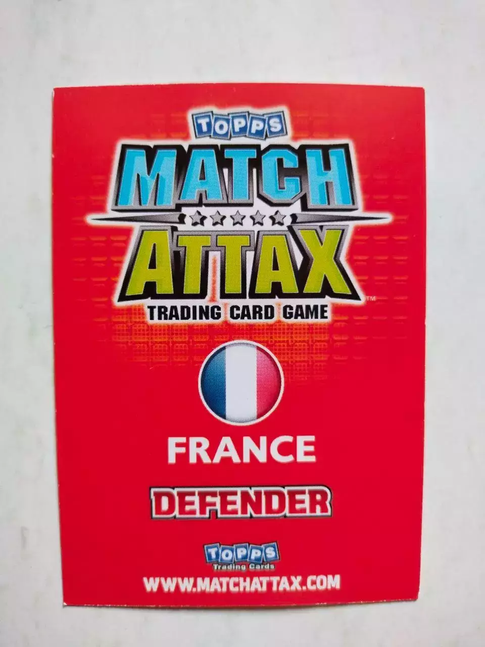 Карточка Topps Match Attax World Cup 2010 - France Bacary Sagna 81 1