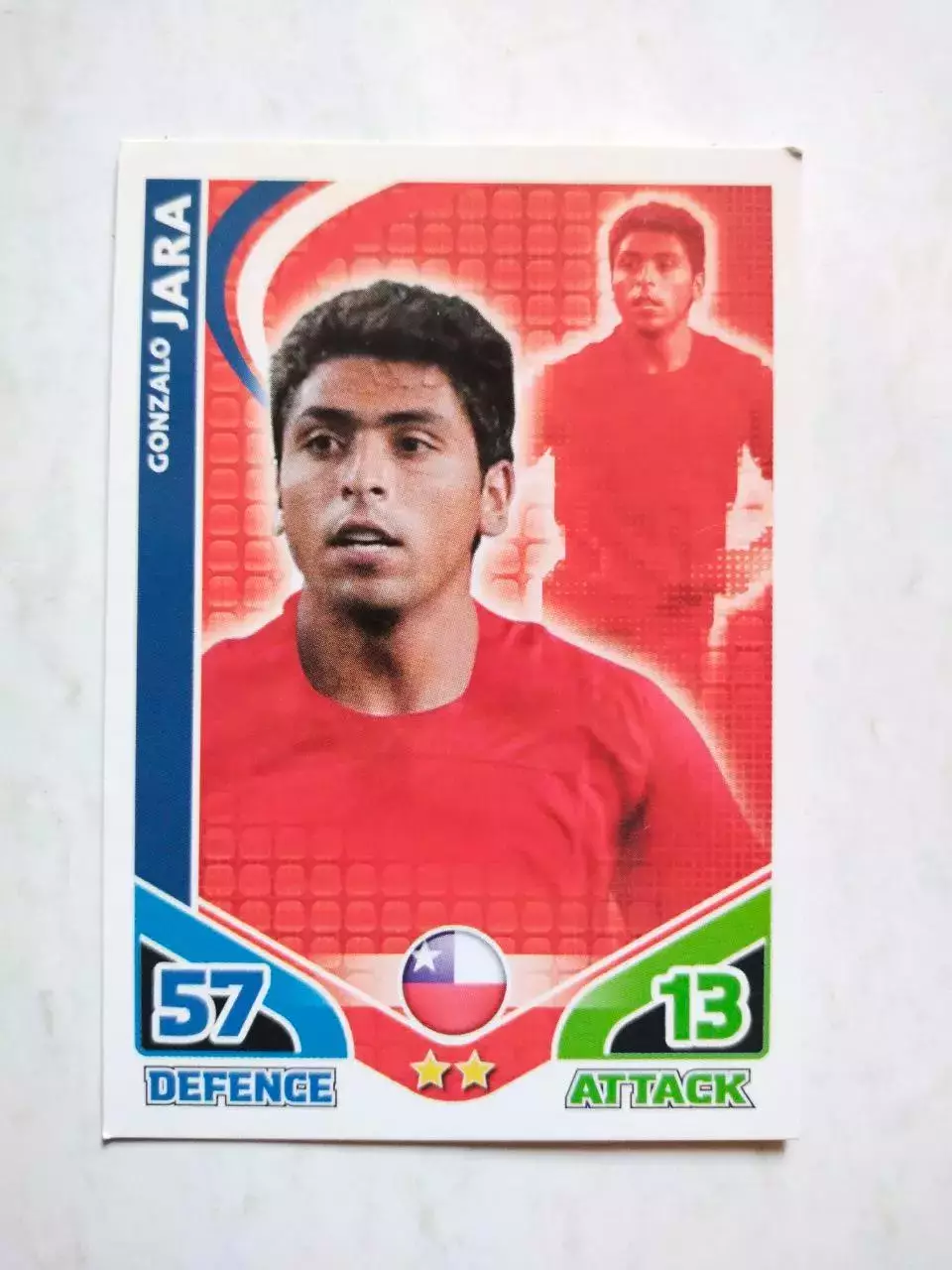 Карточка Topps Match Attax World Cup 2010 - Chile Gonzalo Jara 42