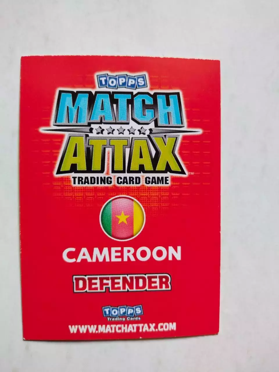 Карточка Topps Match Attax World Cup 2010 - Cameroon Benoit Assou-Ekotto 35 1