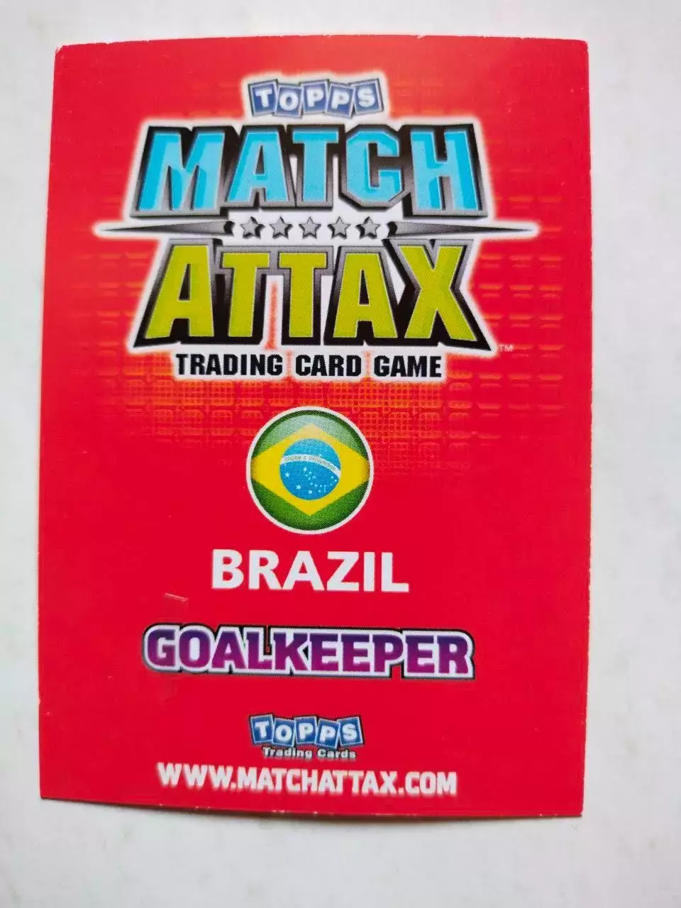 Карточка Topps Match Attax World Cup 2010 - Brazil Julio Cesar 23 1