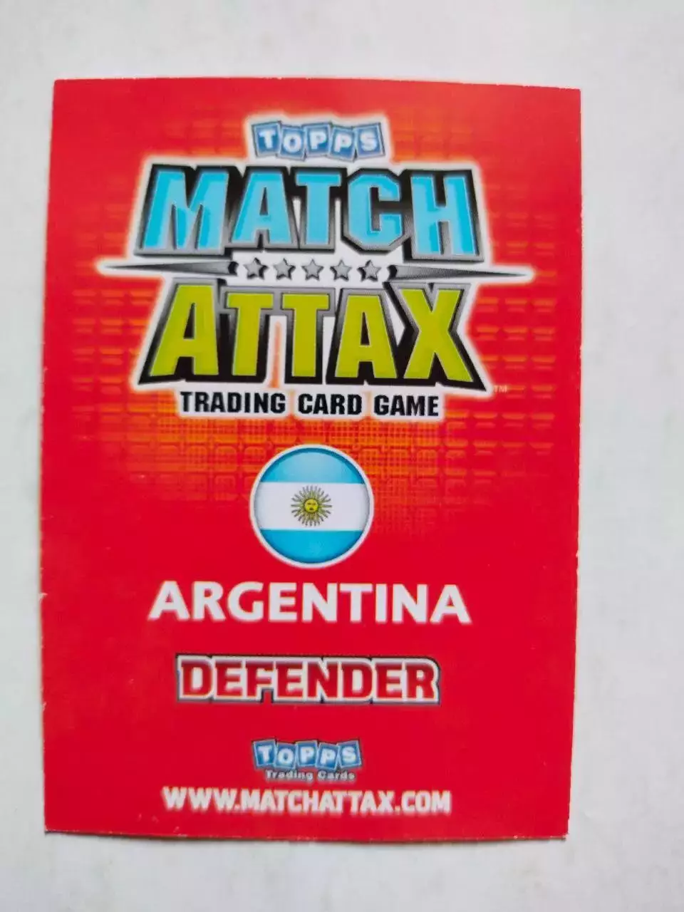 Карточка Topps Match Attax World Cup 2010 - Argentina Emiliano Insua 4 1