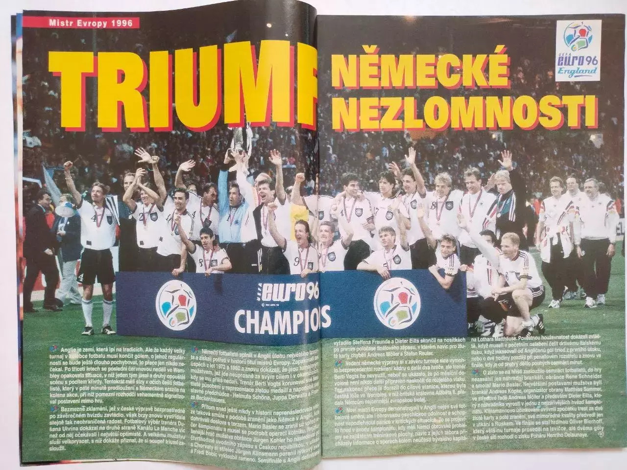 Fotbal sport Чешский журнал Футбол № 7 за 1996 год - спецвыпуск о ЧЕ 1996 год 2