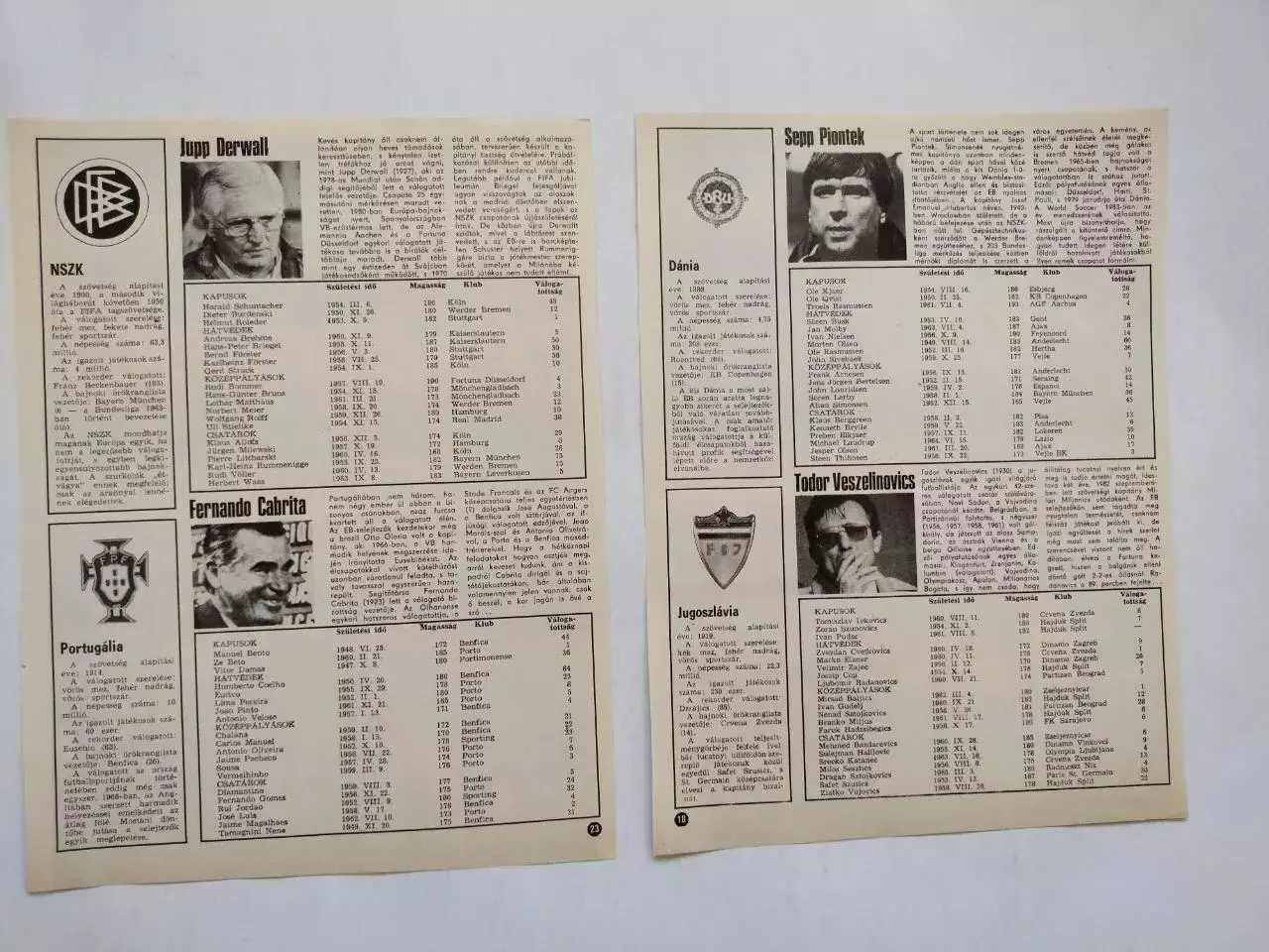 Из журнала kepes sport 1984 представление 8 сборных участников ЧЕ 1984 год 1