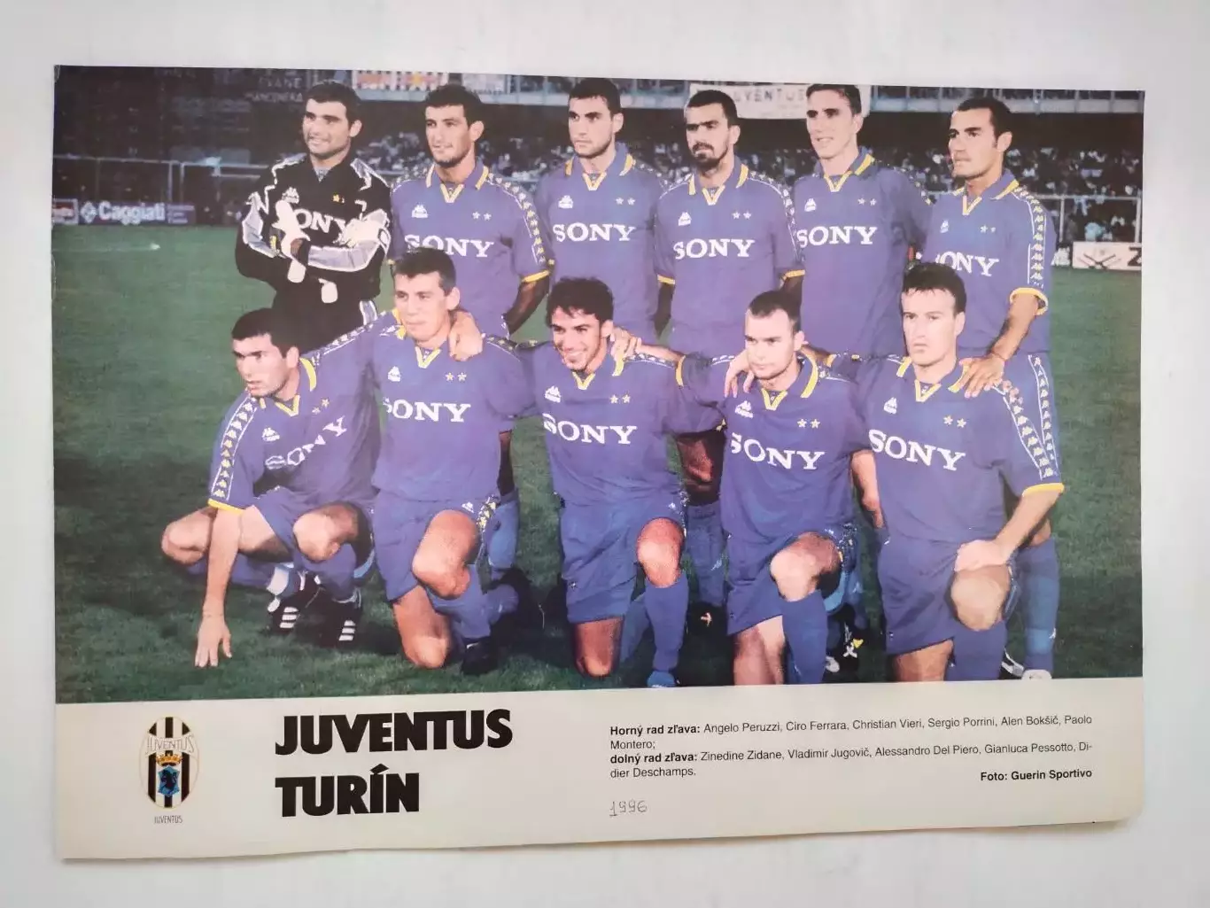 Из журнала Futbal футбольный клуб Ювентус Турин Италия 1996 г