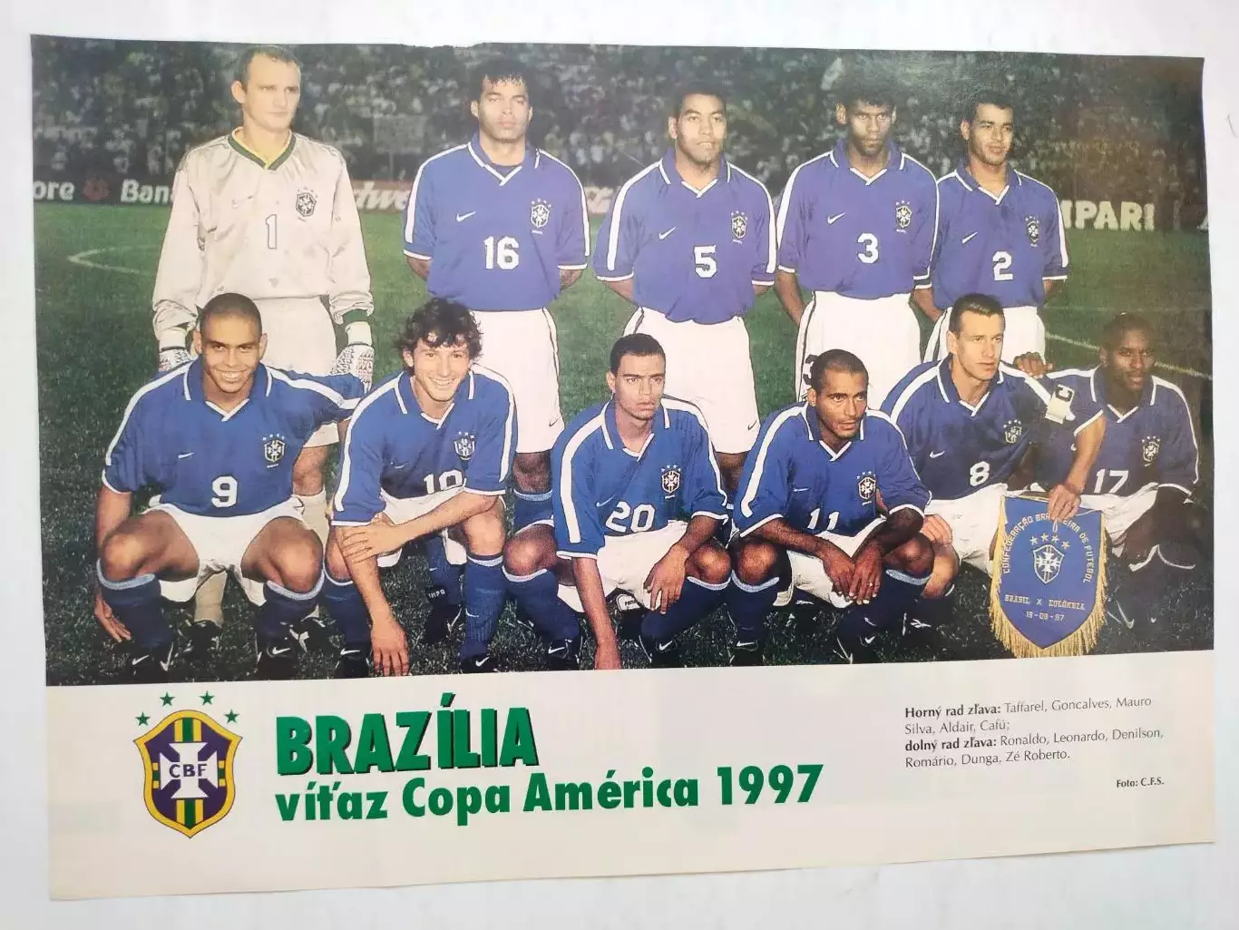 Из журнала Futbal футбольная сборная Бразилия 1997 г