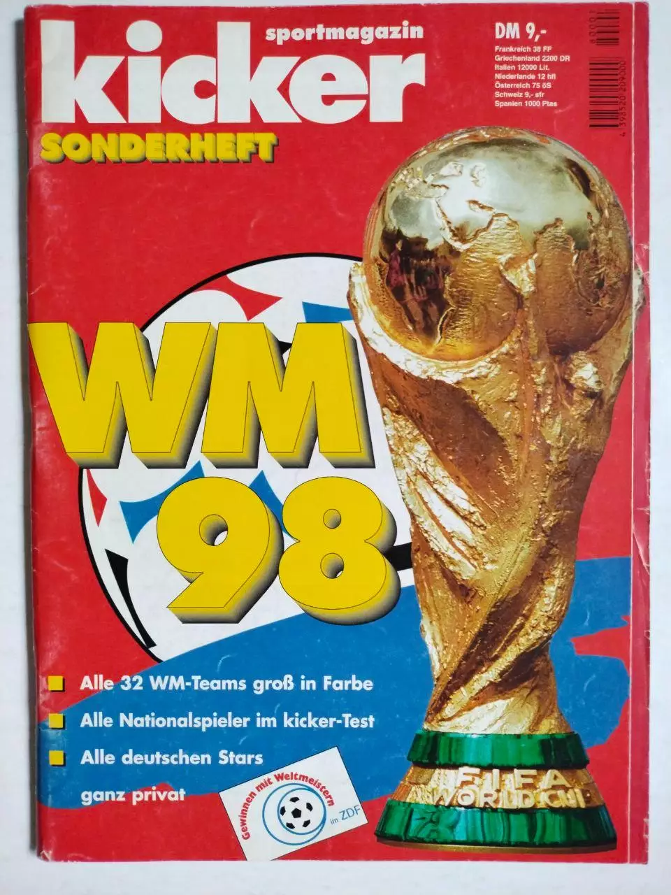 Журнал KICKER SONDERHEFT WM 1998 Чемпионат мира по футболу 1998 год