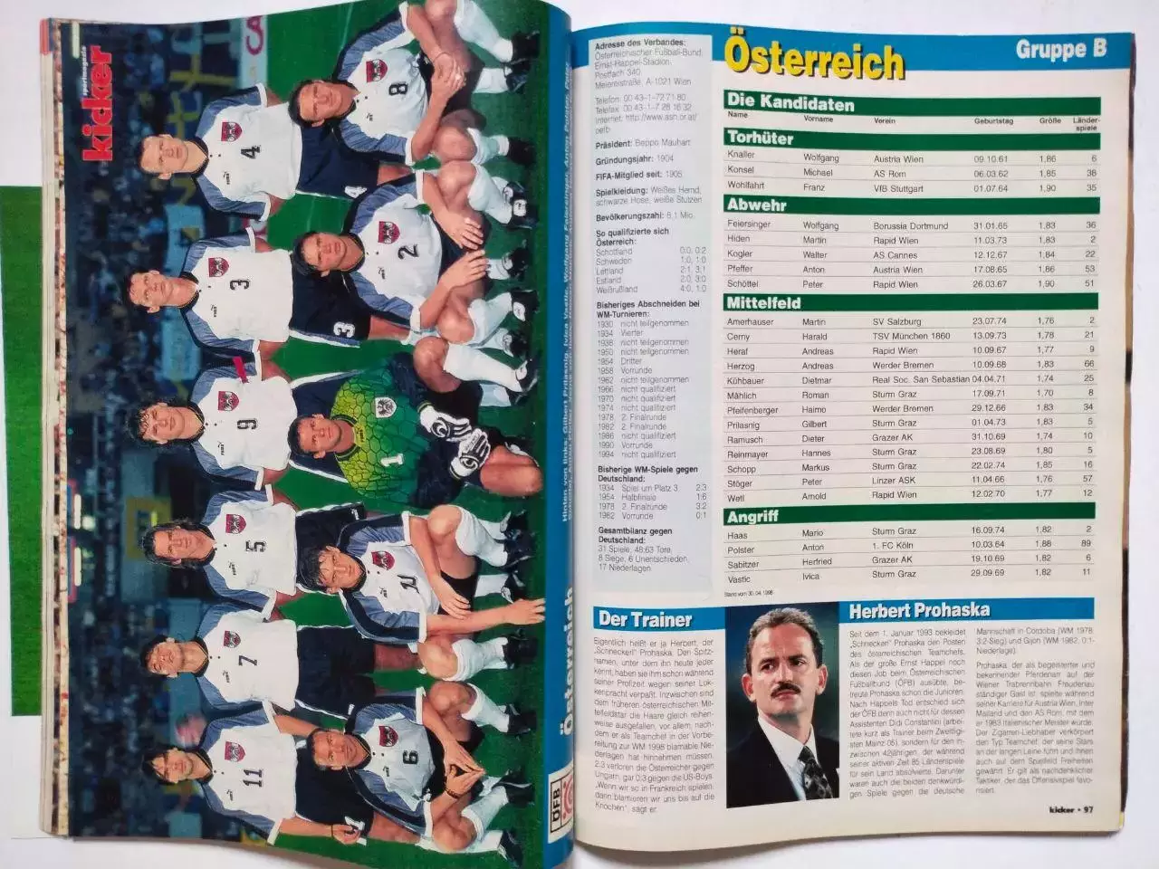 Журнал KICKER SONDERHEFT WM 1998 Чемпионат мира по футболу 1998 год 3