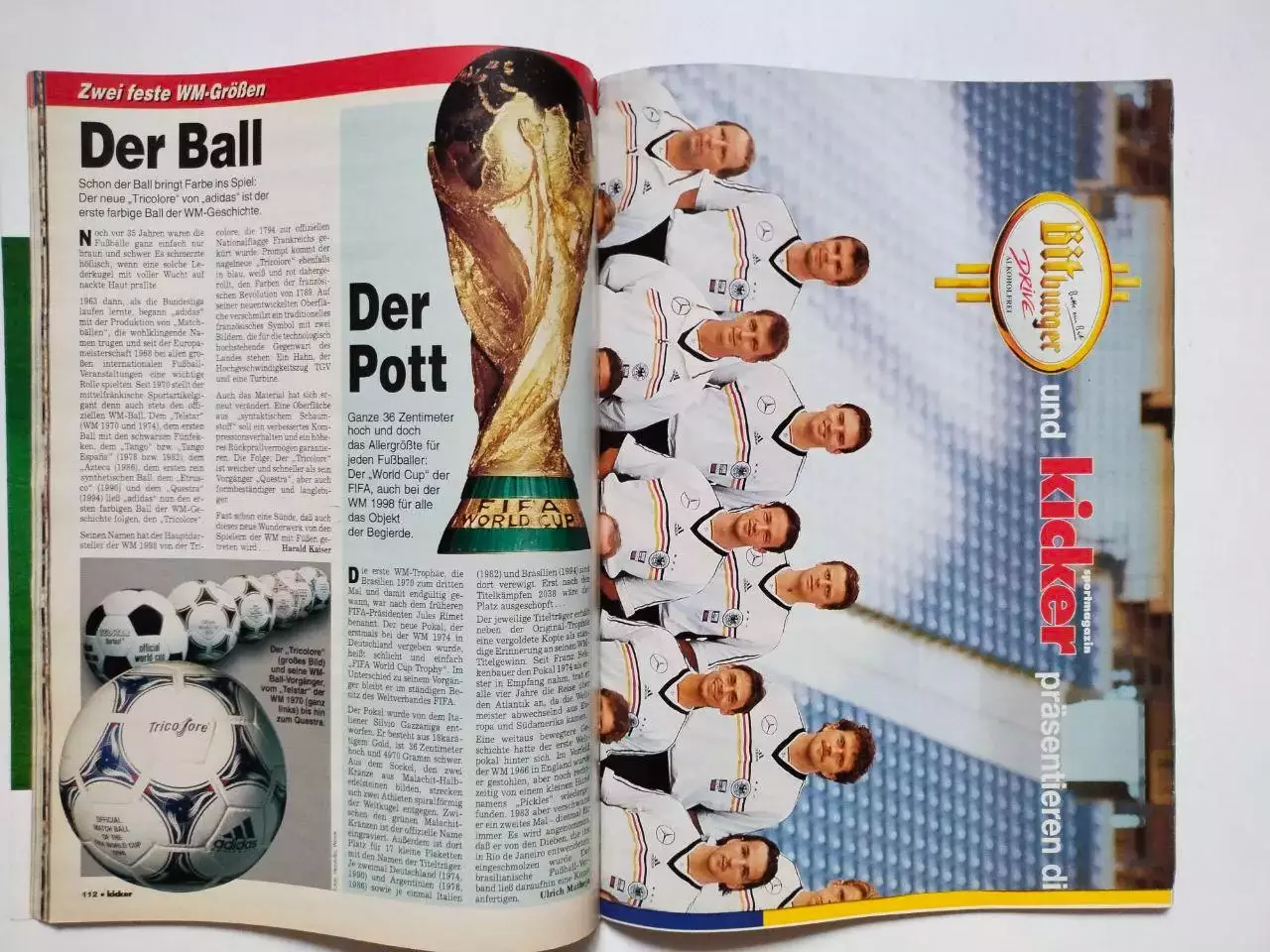 Журнал KICKER SONDERHEFT WM 1998 Чемпионат мира по футболу 1998 год 4