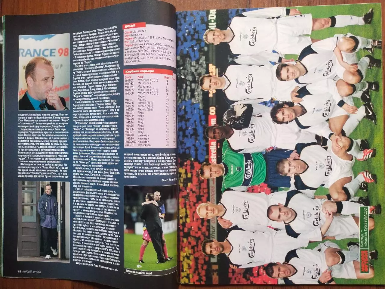 Журнал МИРОВОЙ ФУТБОЛ июль 2001 год 3