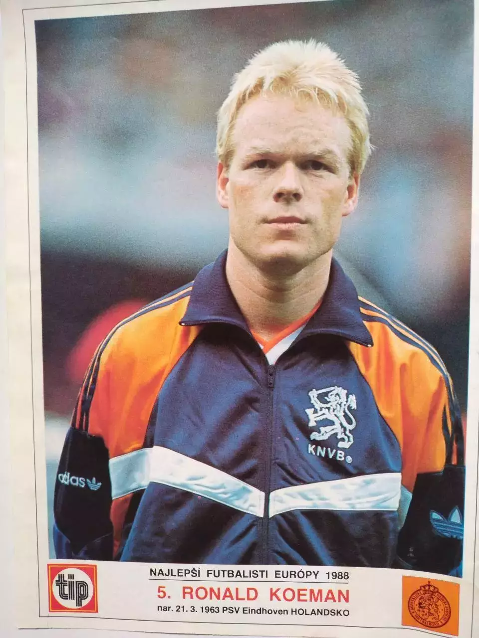 Из журнала tip Найлучший футболист Европы 1988 - Роналд Куман Нидерланды