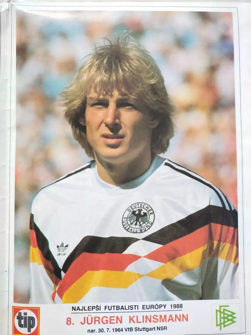 Из журнала tip Найлучший футболист Европы 1988 - Юрген Клинсман ФРГ