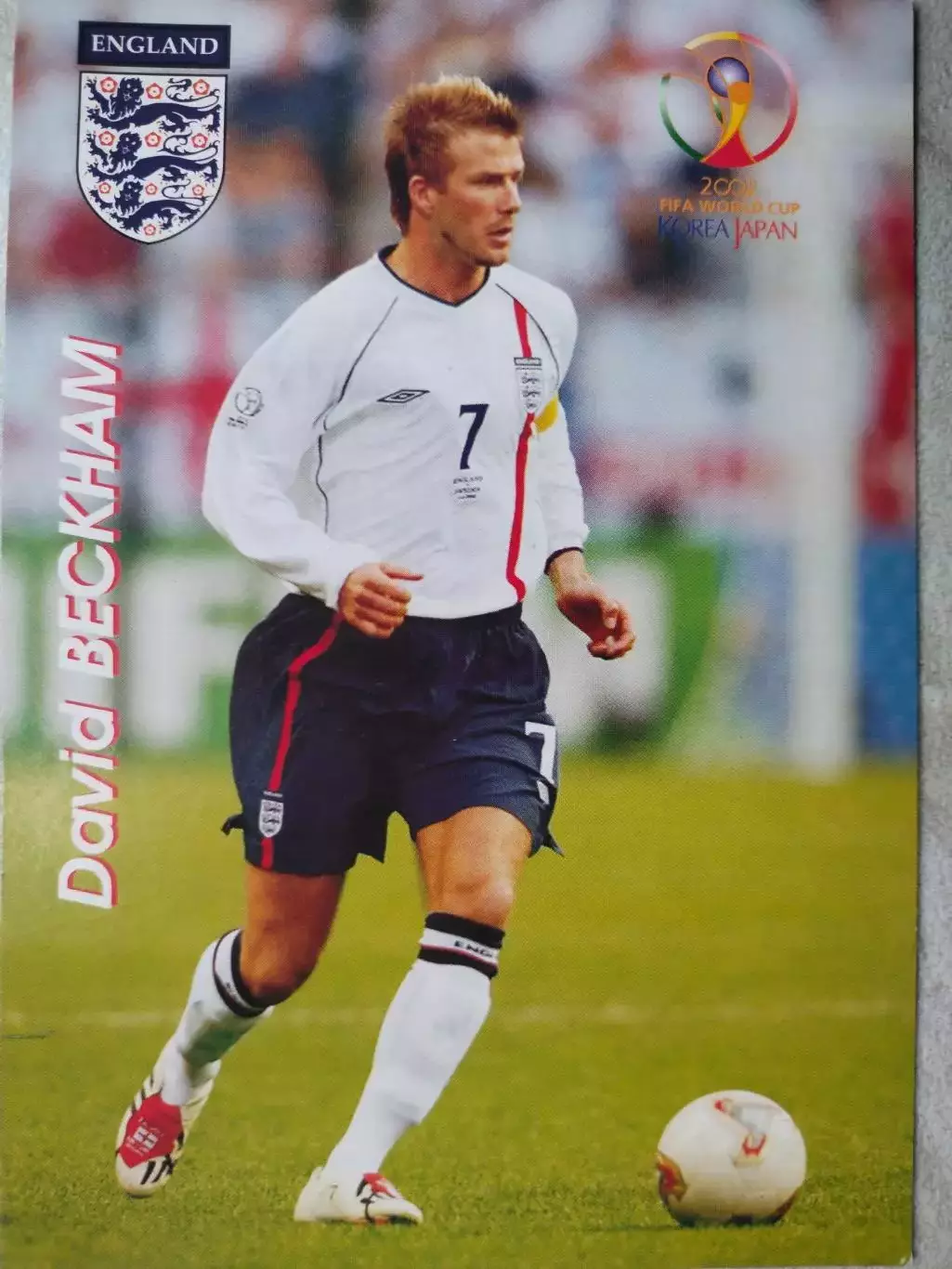 Из серии открыток В МИРЕ ФУТБОЛА ЧМ 2002 David BECKHAM Дэвид БЕКХЭМ № 101