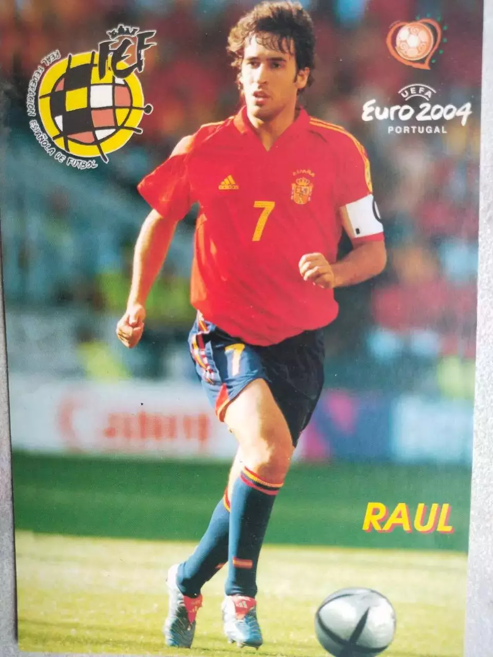 Из серии открыток В МИРЕ ФУТБОЛА ЕВРО 2004 RAUL Рауль Гонсалес БЛАНКО № 496