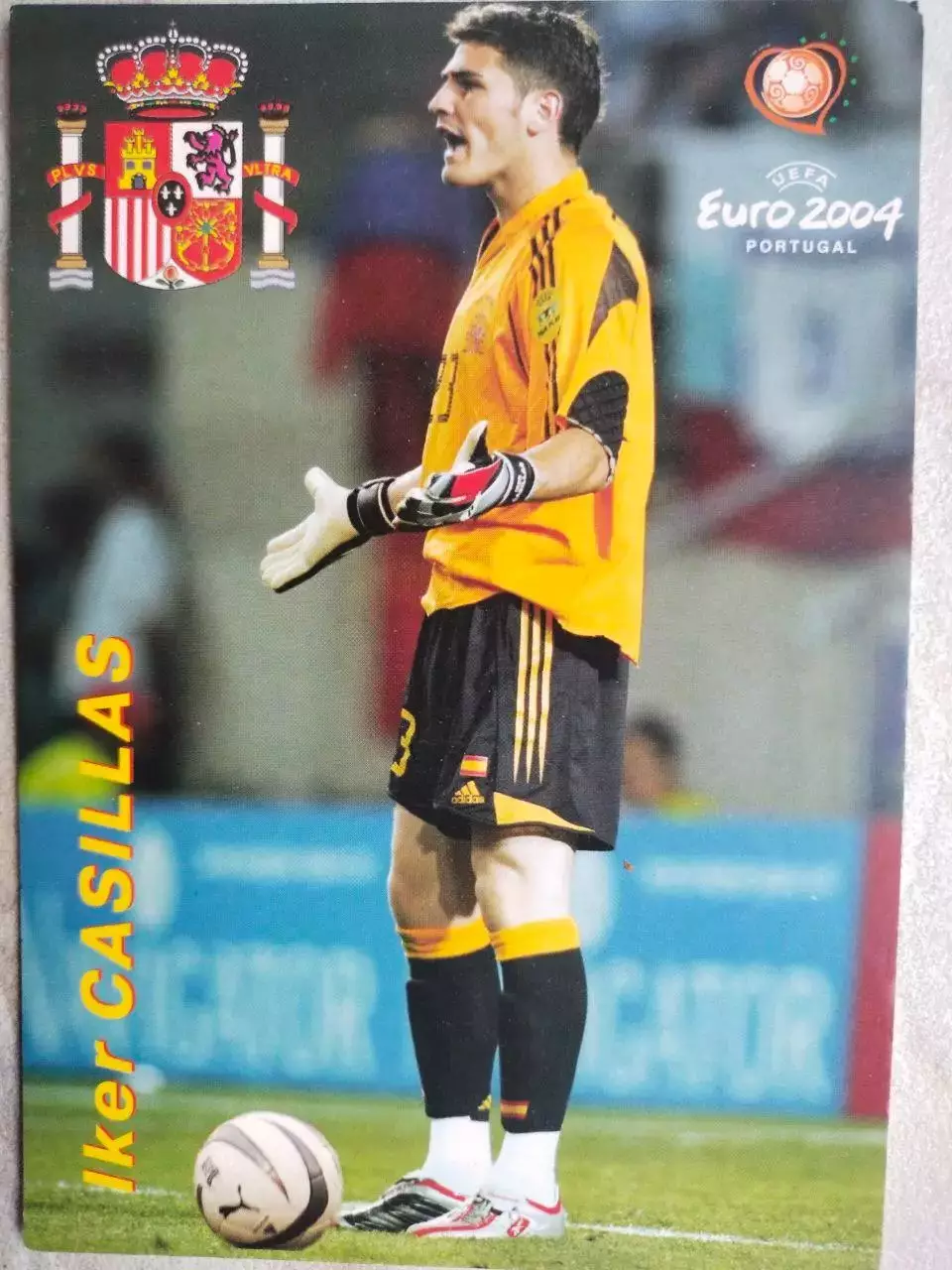 Из серии открыток В МИРЕ ФУТБОЛА ЕВРО 2004 Iker CASILLAS Икер КАСИЛЬЯС № 504