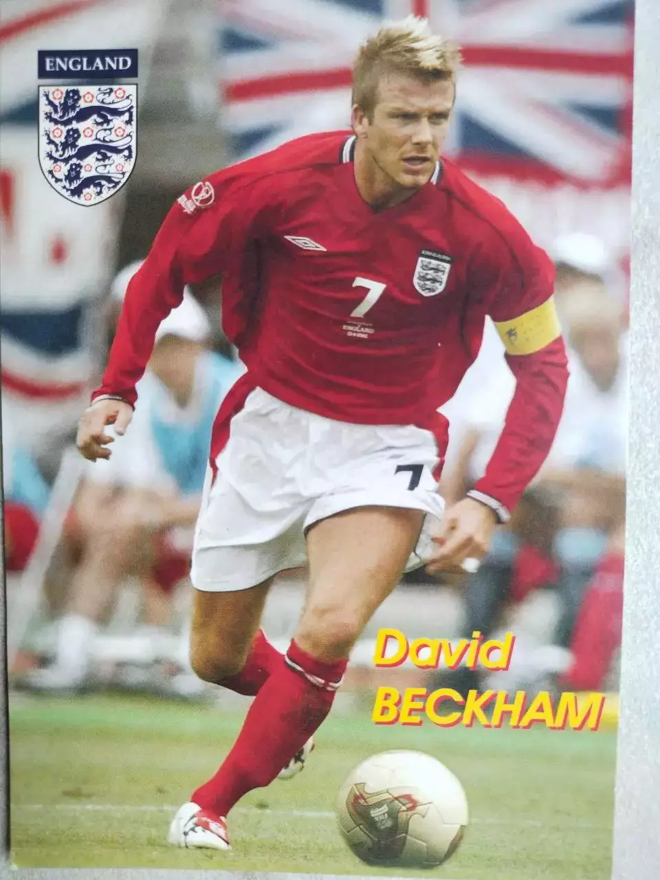 Из серии открыток В МИРЕ ФУТБОЛА ENGLAND David BECKHAM Дэвид БЕКХЭМ № 190