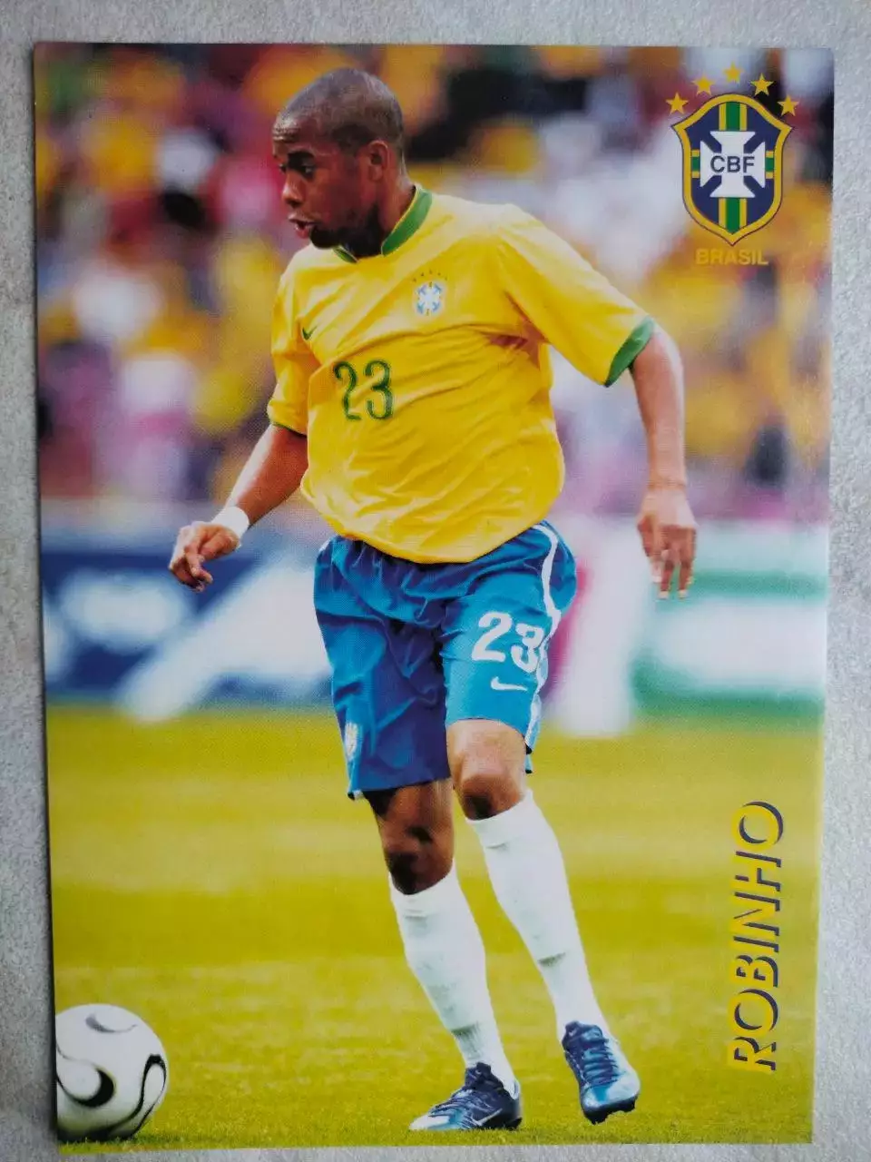 Из серии открыток В МИРЕ ФУТБОЛА BRASIL ROBINHO РОБИНЬО № 850