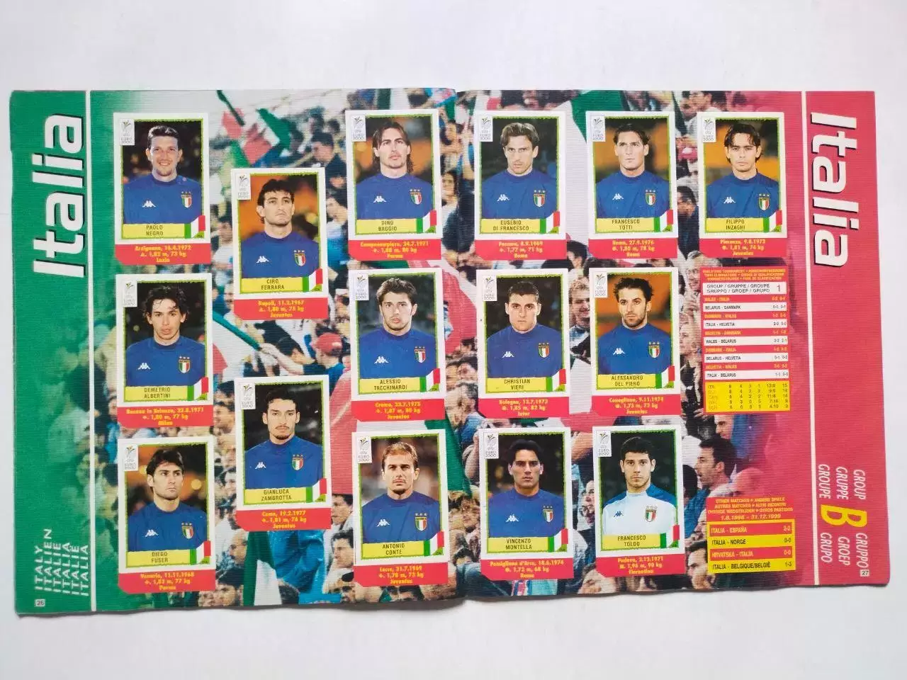 Заполнений альбом фирми PANINI - UEFA EURO 2000 вклеены все 358 наклеек 3
