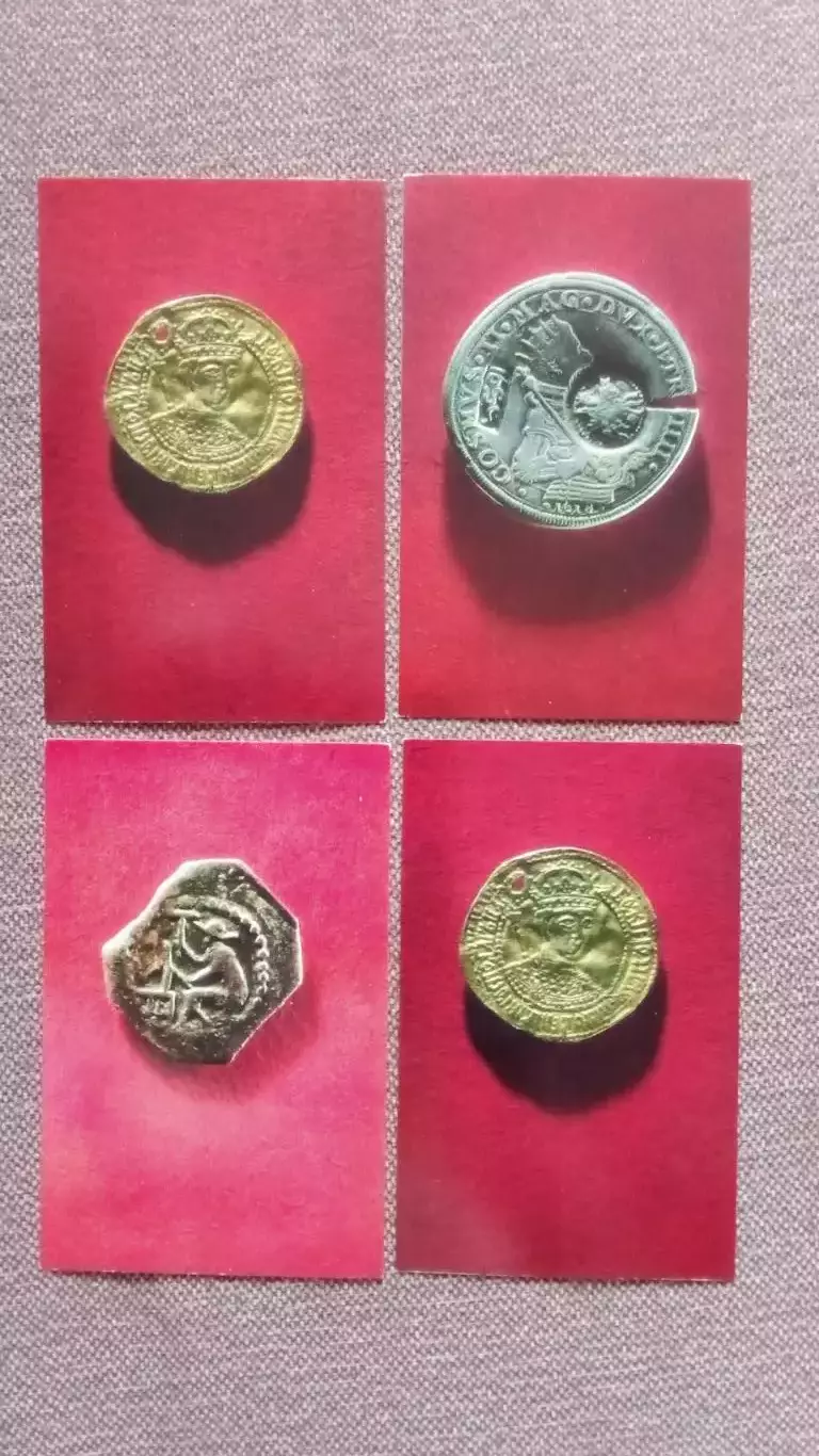 Редкие русские монеты (из коллекции Эрмитажа) 1971 г. полный набор-16 открыток 5