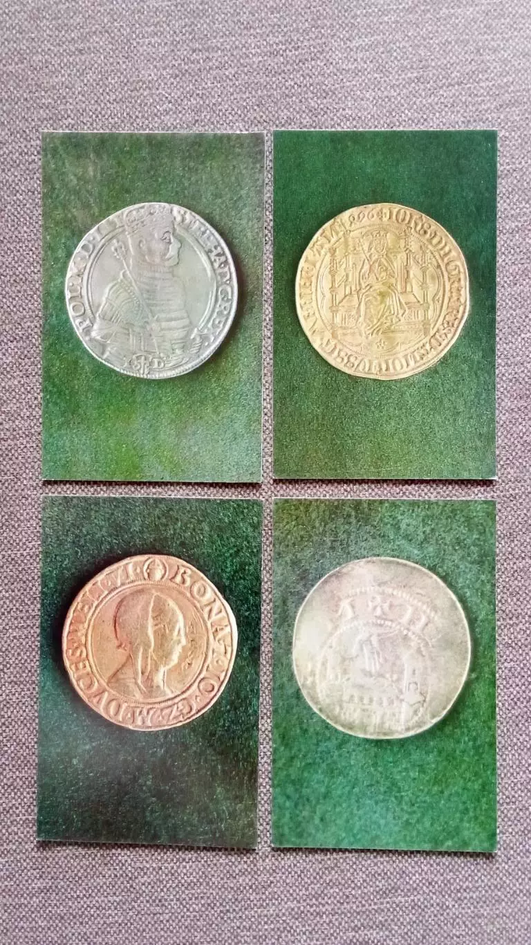 Редкие европейские монеты 1972 г. полный набор - 16 открыток (Нумизматика) 2