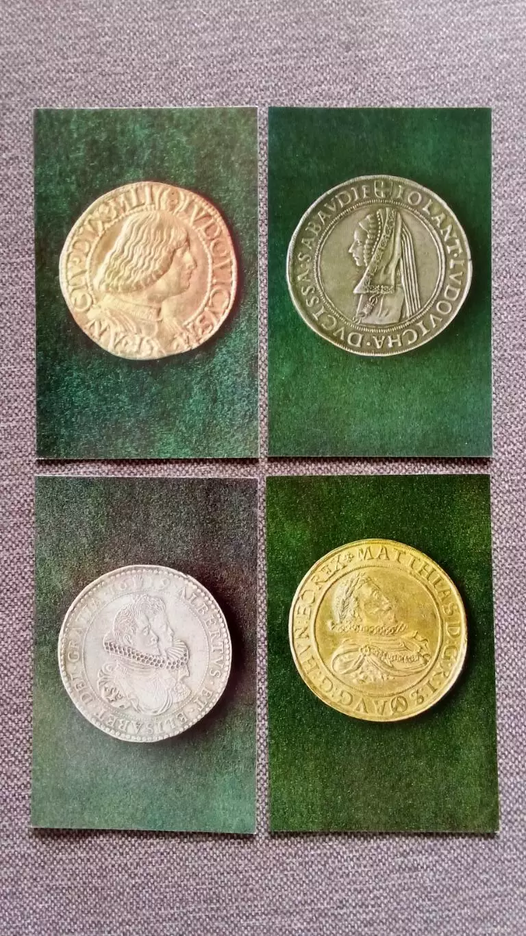 Редкие европейские монеты 1972 г. полный набор - 16 открыток (Нумизматика) 3