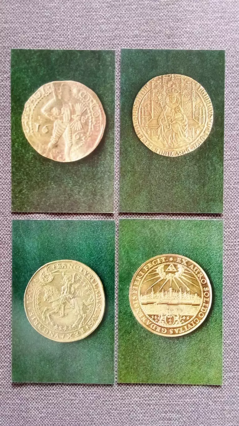 Редкие европейские монеты 1972 г. полный набор - 16 открыток (Нумизматика) 4